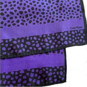 Evan Picone purple black geometric silk floral